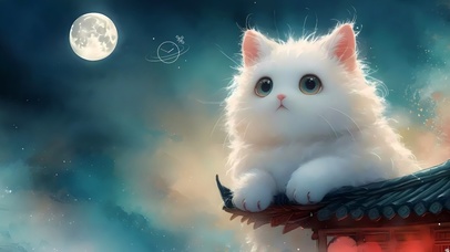 赏月的猫咪