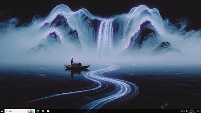 烟峦孤舟-桌面主题