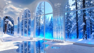梦幻蓝色雪森林