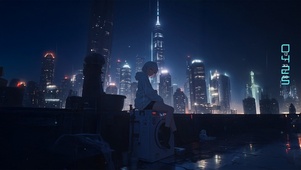雨夜天台少女