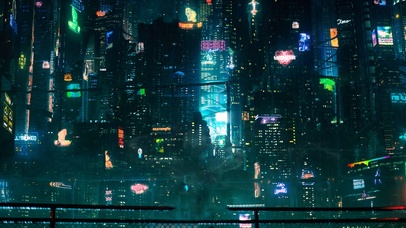 4k 赛博朋克夜晚都市