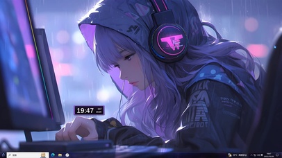 4K清纯紫发电竞女孩	