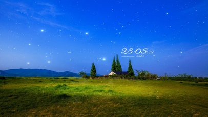 4k 梦幻夜空草原星空