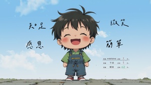 知足感恩微笑简单