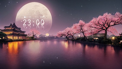 唯美简约古风樱花小镇