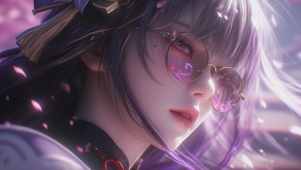 治愈眼镜女孩