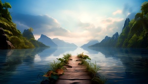 唯美湖景