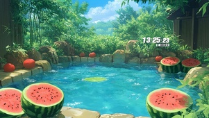 后院西瓜池塘