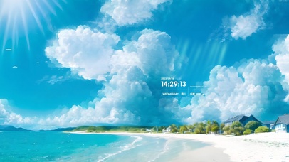 4k蓝色大海沙滩