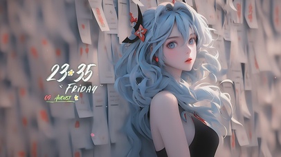 二次元卡通甜美治愈女孩