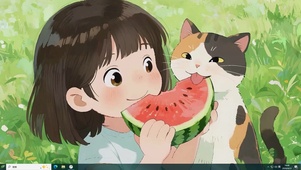 夏天吃西瓜桌面主题