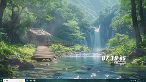 山涧护眼绿景桌面主题