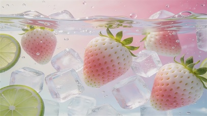 清凉夏日冰爽草莓