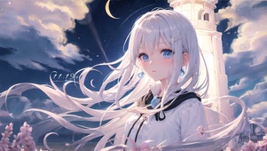 4K唯美清纯白发少女
