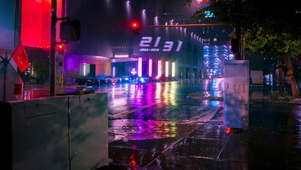雨后城市街景