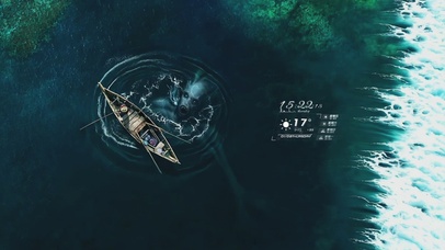 珊瑚丛的深海巨妖