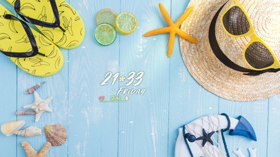 夏日清新海边游玩