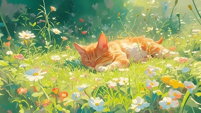 猫咪酣睡 温馨