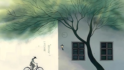 极简风森林小屋（真实表盘时钟）