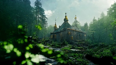 4k 治愈护眼雨天山林小屋