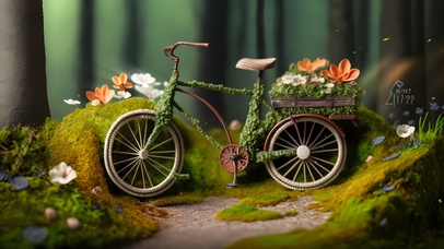 清新迷你森林小车