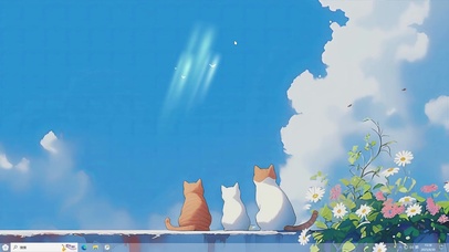 三只小猫插画-桌面主题