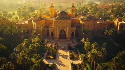 俯瞰异域风情皇家宫殿