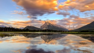 唯美夕阳黄昏高山湖泊