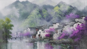 翠岭古村烟