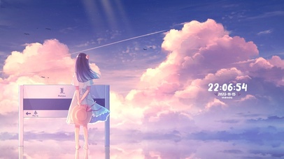 2K 夕阳下白裙少女