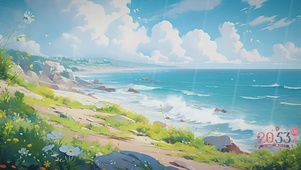 宫崎骏风格海景
