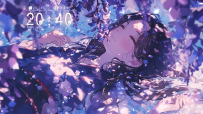 夏日 唯美 紫藤花 少女