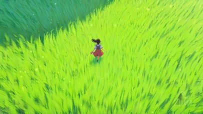 麦田之海里奔跑的少女