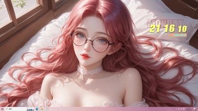 戴眼镜的红发少女