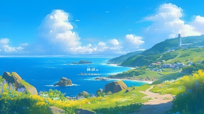 4K唯美春天海岸美景