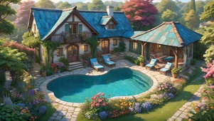 泳池童话小屋