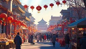 年味十足的北京街道