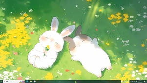 可爱草地小兔