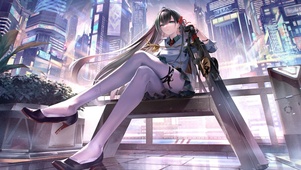 公园长椅美女