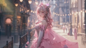 4k唯美可爱粉色公主裙美少女