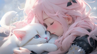 猫咪和小女孩