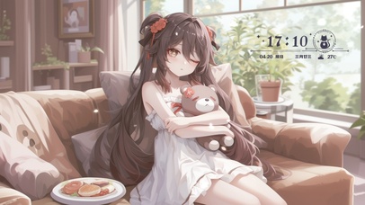 雪墨壁纸丨胡桃丨小熊玩偶丨