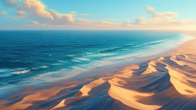 沙海与大西洋交汇奇观