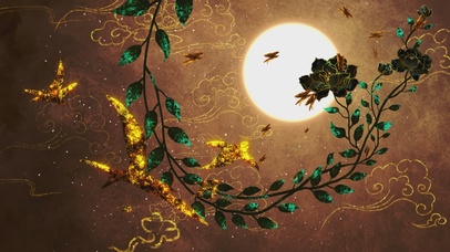 烫金中国风藤曼