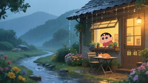 小新窗外下雨