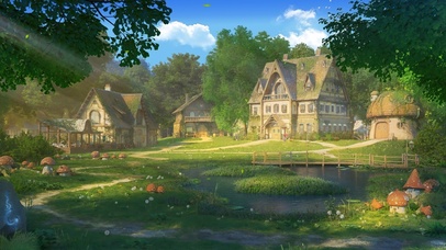 4K 唯美治愈动漫游戏村庄风景