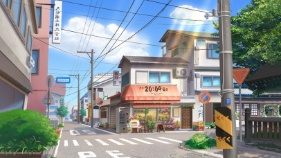 唯美日式街道路口