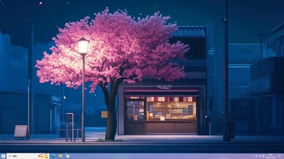 静谧樱花街道主题