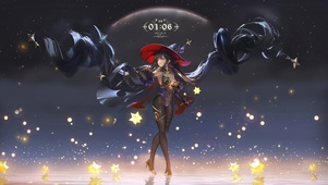 4K 荧光星星下起舞的少女