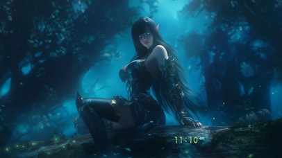 4K唯美月夜森林中的精灵